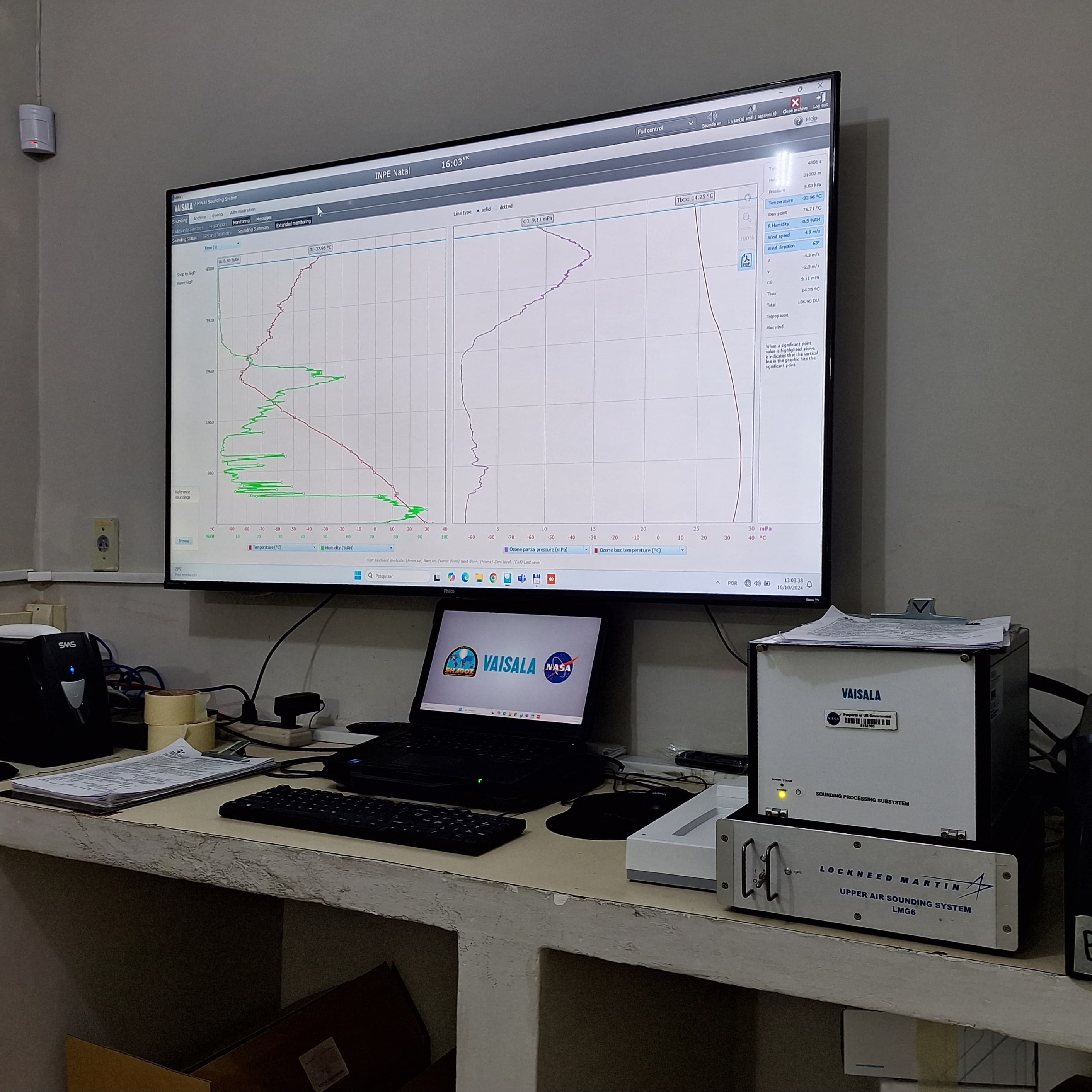 Imagem do sistema de Radiosondagem de Ozônio da Vaisala